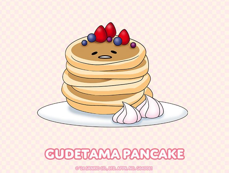 Gudetama as a stack of pancakes.