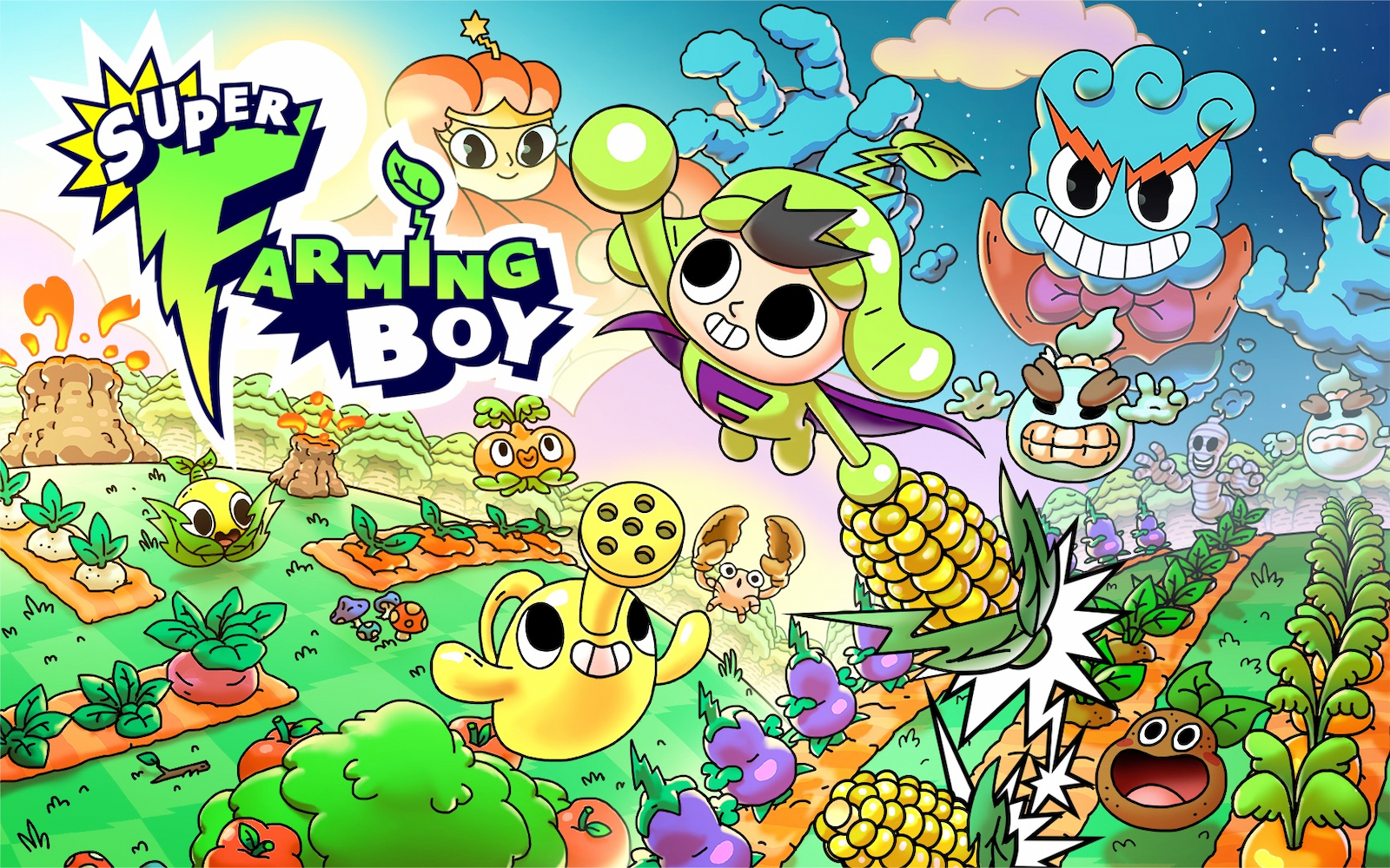 What if Stardew Valley, Binding of Isaac, and Cuphead had a baby? Find out when Super Farming Boy comes to Early Access on August 12th!