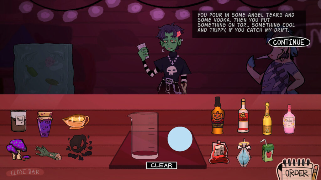 Spooky Speakeasy - cozy bartending game